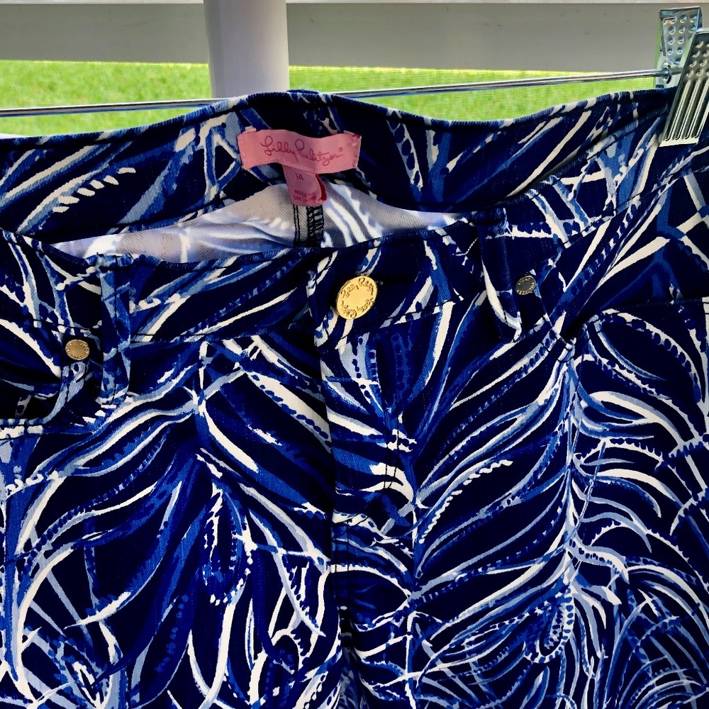 Lilly Pulitzer Blue and White Skinny Pants